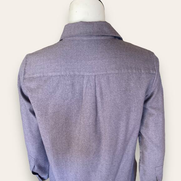 Theory Wool Button up w/ Purple Virgin Wool Size Medium - Picture 6 of 8
